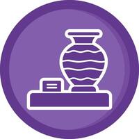 Vase Solid Purple Circle Icon vector