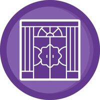 Entrance Solid Purple Circle Icon vector