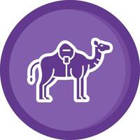 Camel Solid Purple Circle Icon vector