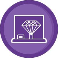 Diamond Solid Purple Circle Icon vector