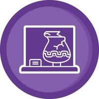 Vase Solid Purple Circle Icon vector