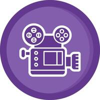 Movie Solid Purple Circle Icon vector