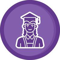 estudiante sólido púrpura circulo icono vector