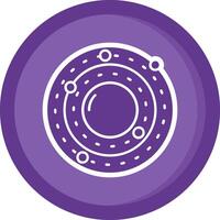 solar sistema sólido púrpura circulo icono vector