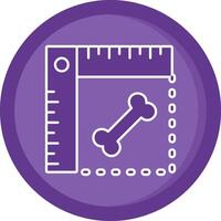 regla sólido púrpura circulo icono vector