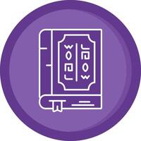 Book Solid Purple Circle Icon vector