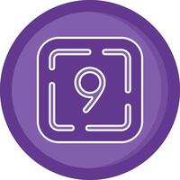 Nine Solid Purple Circle Icon vector