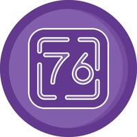 Seventy Six Solid Purple Circle Icon vector