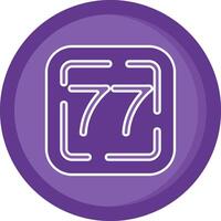 Seventy Seven Solid Purple Circle Icon vector