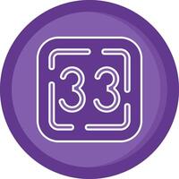treinta Tres sólido púrpura circulo icono vector
