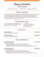 Peach Modern Minimalist Resume template