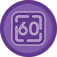 sesenta sólido púrpura circulo icono vector