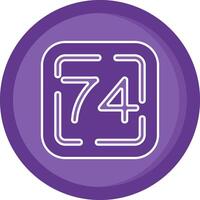 Seventy Four Solid Purple Circle Icon vector