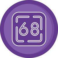 Sixty Eight Solid Purple Circle Icon vector