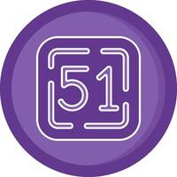 cincuenta uno sólido púrpura circulo icono vector