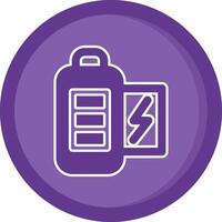 Battery full Solid Purple Circle Icon vector