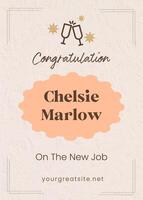 Peach Congratulation Greeting Card template