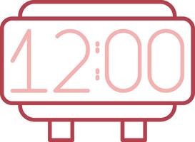 Digital Clock Solid Two Color Icon vector