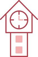 Tower Watch Solid Two Color Icon vector
