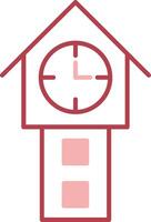 Tower Watch Solid Two Color Icon vector