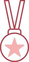 medalla sólido dos color icono vector