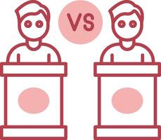 Debate Solid Two Color Icon vector