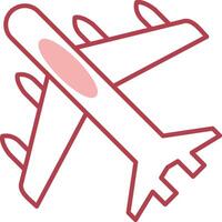 Jet Plane Solid Two Color Icon vector