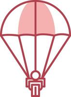 Parachuting Solid Two Color Icon vector