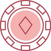 póker chip sólido dos color icono vector