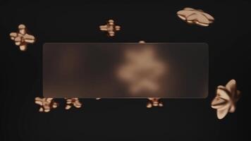 Glassmorphism effect background with golden shapes video