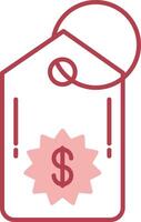 Price Tag Solid Two Color Icon vector