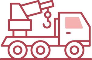 Crane Truck Solid Two Color Icon vector