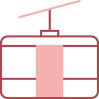 Cableway Solid Two Color Icon vector