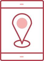 Mobile Gps Solid Two Color Icon vector