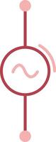 AC Voltage Source Solid Two Color Icon vector