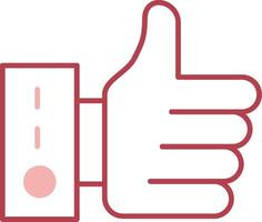 Thumb Up Solid Two Color Icon vector