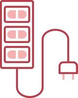 Extension Cord Solid Two Color Icon vector