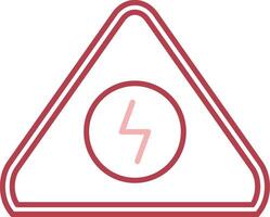 Electrical Danger Sign Solid Two Color Icon vector