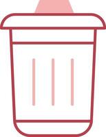 Dustbin Solid Two Color Icon vector