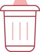 Dustbin Solid Two Color Icon vector