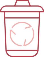 Recycle Bin Solid Two Color Icon vector