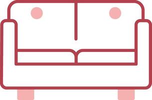 Sofa Bed Solid Two Color Icon vector