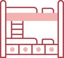 Bunk Bed Solid Two Color Icon vector