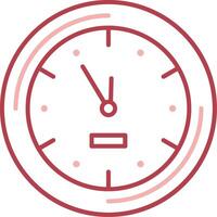 Wall Clock Solid Two Color Icon vector