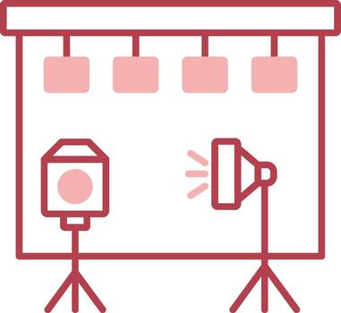 estudio sólido dos color icono vector