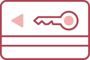 Key Card Solid Two Color Icon vector