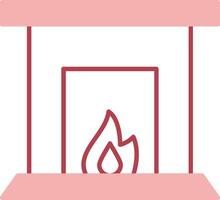 Fireplace Solid Two Color Icon vector