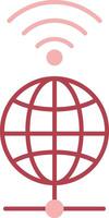 Global Solid Two Color Icon vector