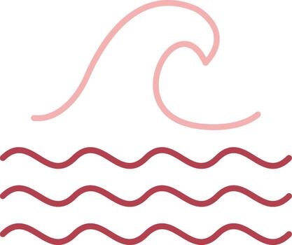 Wave Solid Two Color Icon vector