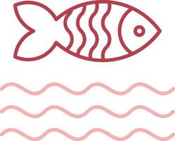 Fish Solid Two Color Icon vector